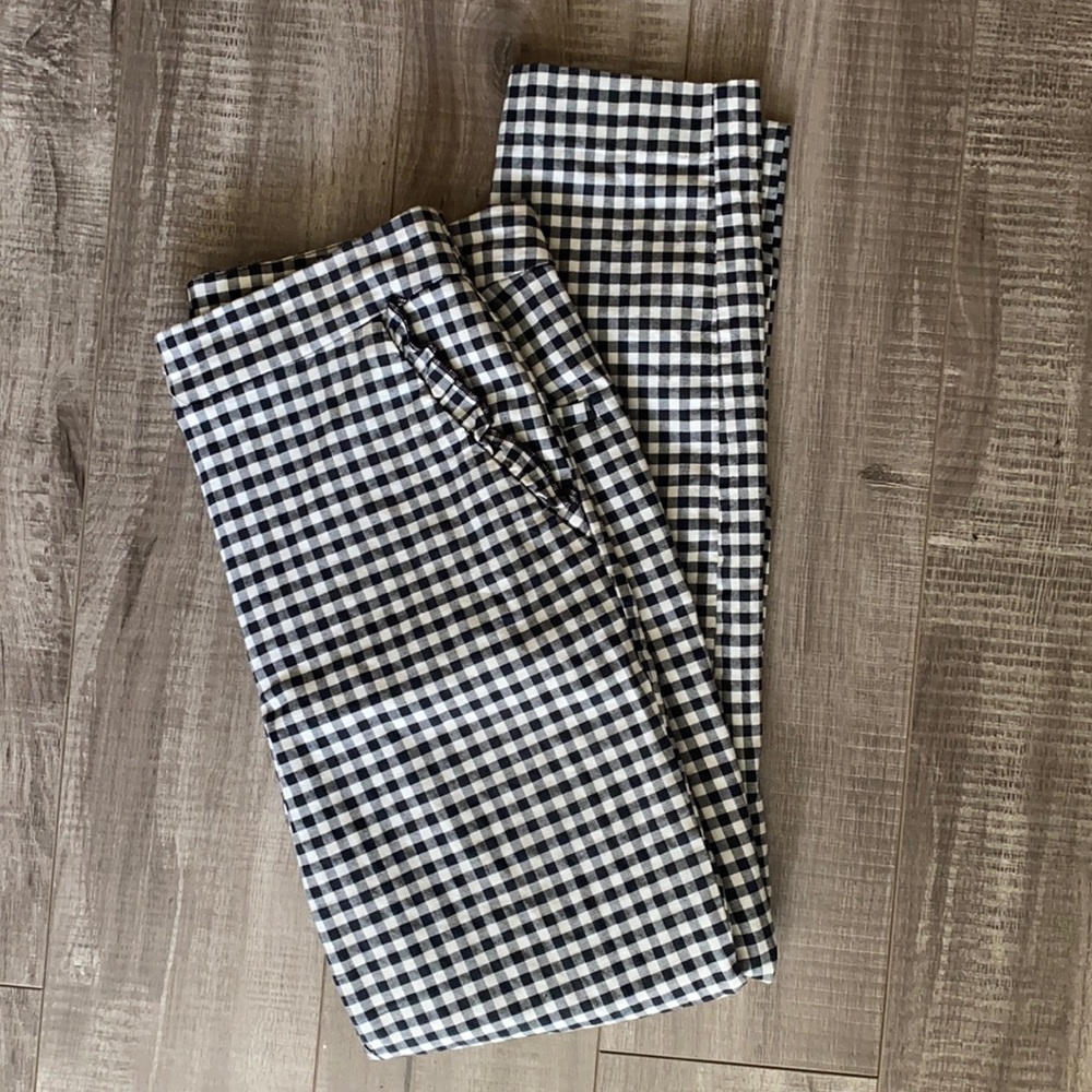 Zara high waisted black and white plaid pants
